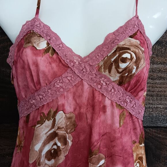 Rave Y2K Vintage Floral Cami Top Size Medium Pink Romantic Chic Lace Coquette - Picture 2 of 7